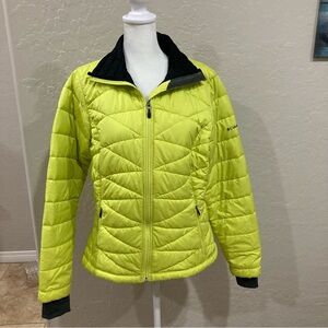 Columbia Women's Omni Heat Neon Yellow Green Quilted Puffer Jacket Size M